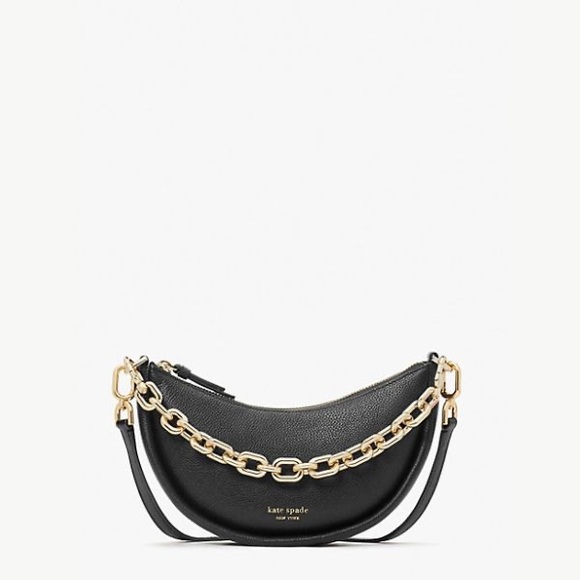 KATE SPADE NEW YORK Smile Small Crossbody Bag in Pebbled Leather Black - Picture 6 of 11